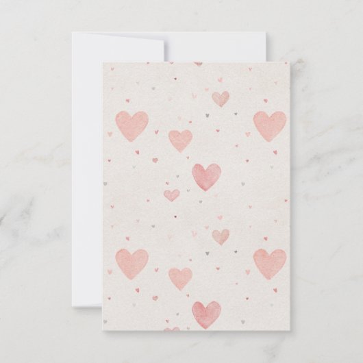 Soft Pink Heart Pattern Invitation (Devant)