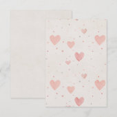 Soft Pink Heart Pattern Invitation (Devant / Derrière)