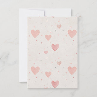 Soft Pink Heart Pattern Invitation Kaart