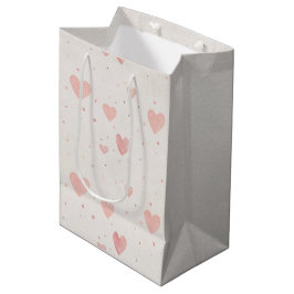 Soft Pink Hearts Gift Bag Medium Cadeauzakje