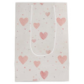 Soft Pink Hearts Gift Bag Medium Cadeauzakje (Achterkant)