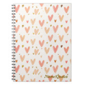 Soft Pink Hearts Seamless Pattern Notitieboek (Voorkant)