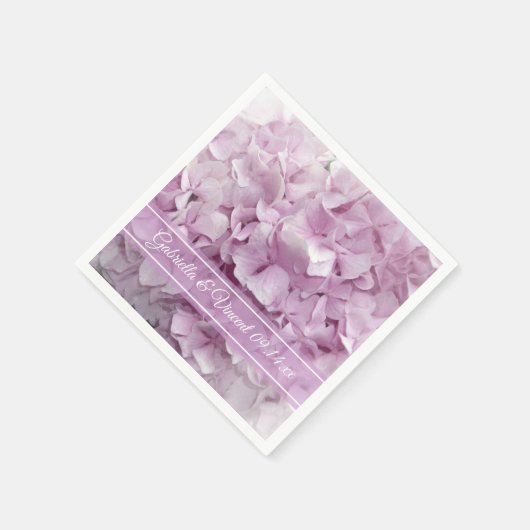 Soft Pink Hydrangea Wedding Servetten (Hoek)