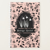 Soft Pink Laurentian Floral Pattern Custom Name Planner (Voorkant)