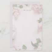 Soft Pink Lilac Personalized Feminine Briefpapier (Voorkant / Achterkant)