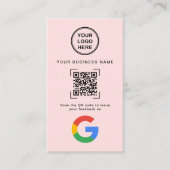 Soft Pink Modern QR Code Google Review Visitekaartje (Voorkant)