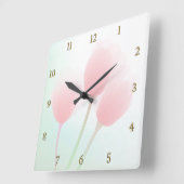 Soft Pink Pastel Tulps Weddenschap Vierkante Klok (Hoek)