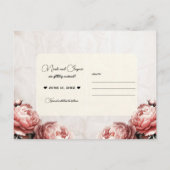 Soft Pink Peony Flowers  Save the Date Aankondigingskaart (Achterkant)