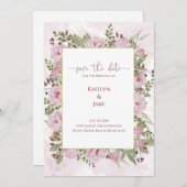 Soft Pink Peony Wedding Invitation (Devant / Derrière)
