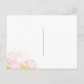 Soft Pink Peony Wedding RSVP Uitnodiging Briefkaart (Achterkant)