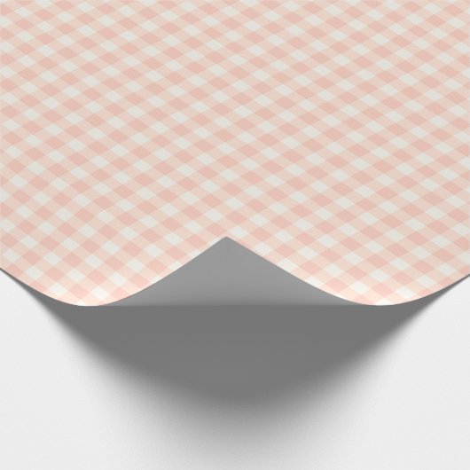 Soft Pink Plaid Gingham Classic en Charmant Cadeaupapier (Hoek)