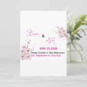 Soft Pink Romantic Wedding Invitation | Elegant &  (Debout devant)