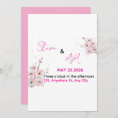 Soft Pink Romantic Wedding Invitation | Elegant &  (Devant / Derrière)