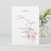 Soft Pink Rose Wedding Invitation (Debout devant)