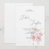 Soft Pink Rose Wedding Invitation (Devant / Derrière)