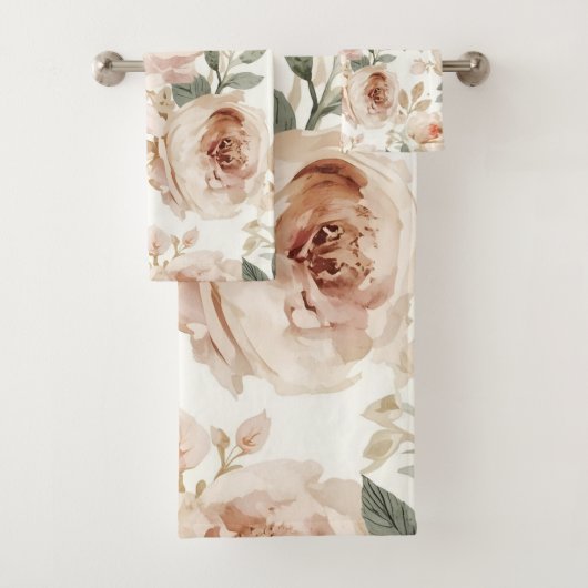 Soft Pink Roses Watercolor Floral Print Botanical (En situation)