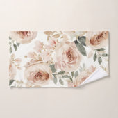 Soft Pink Roses Watercolor Floral Print Botanical (Serviette à main)