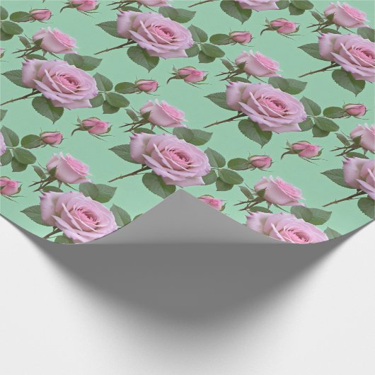 Soft Pink Roses With Subtle Lavender Highlights  Cadeaupapier (Hoek)