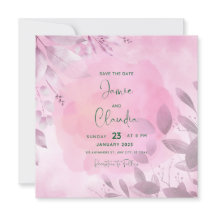 Soft Pink Save the Date-Kaart