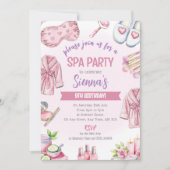 Soft Pink Spa Party Invitation - Relax & Pamper (Devant)