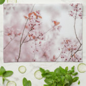 Soft Pink Spring Blossoms, Minimal Floral Theedoek (Gevouwen)