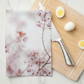 Soft Pink Spring Blossoms, Minimal Floral Theedoek (Quarter Fold)