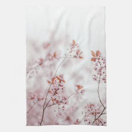 Soft Pink Spring Blossoms, Minimal Floral Theedoek