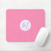 Soft Pink Squiggly Squares Personalized Initial Muismat (Met muis)