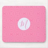 Soft Pink Squiggly Squares Personalized Initial Muismat (Voorkant)