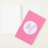 Soft Pink Squiggly Squares Personalized Initial  Notitieboek (Binnen)