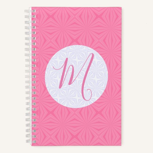 Soft Pink Squiggly Squares Personalized Initial  Notitieboek (Voorkant)
