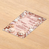 Soft Pink Teddy Bear Birthday Invitation (Poser)