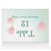 Soft Pink Tulips Mariage Numéro de table (Intérieur Horizontal (haut))
