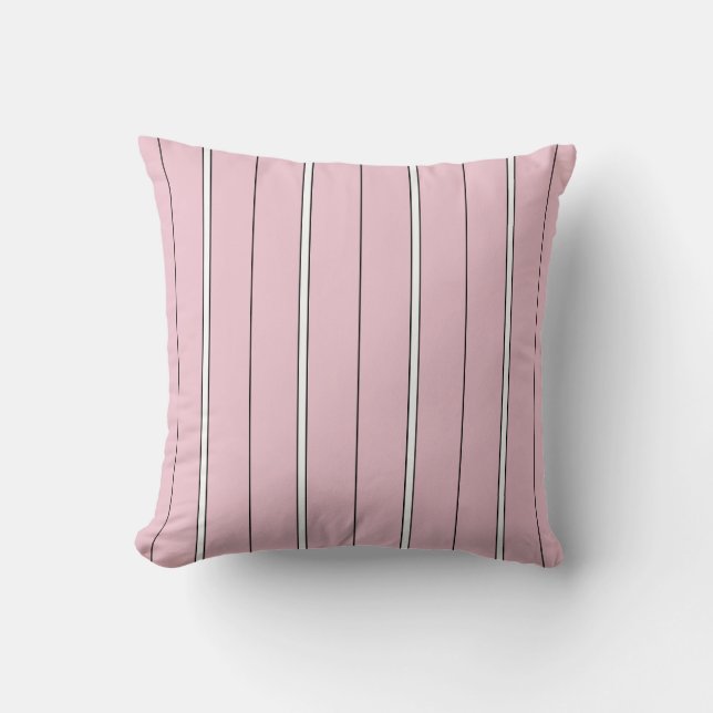 Soft Pink Vertical Stripe Pattern Minimal Kussen (Voorkant)