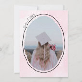 Soft pink watercolor grade invitation with bow (Dos)