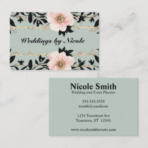 Soft Pink Wild Roos Wedding Planner Visitekaartje