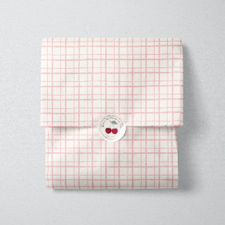 Soft Pink Windowpane Grid Picnic Tissuepapier