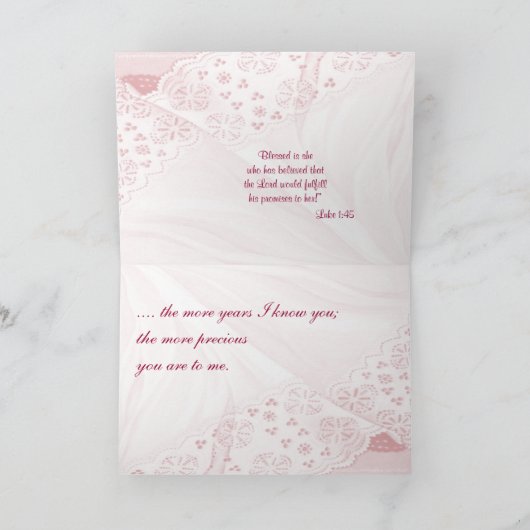 Soft PK Lace Any Ocassion-customize Kaart (Binnen)