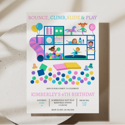 Soft Play Jungle Gym Anniversaire Fête Invitation
