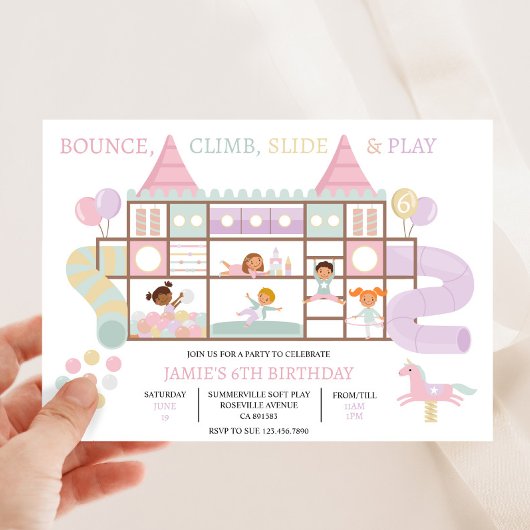 Soft Play Jungle Gym Anniversaire Fête Invitation