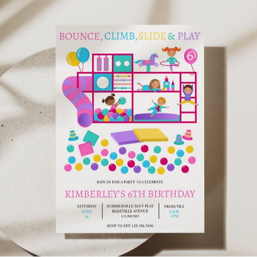 Soft Play Jungle Gym Anniversaire Fête Invitation