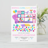 Soft Play Oerwoud Gym Verjaardagsfeestuitnodiging Kaart (Staand voorkant)
