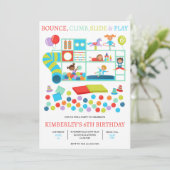 Soft Play Verjaardagsfeestuitnodiging Kaart (Staand voorkant)