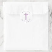 'Soft Plum Abstract Waterverf Cross' labels (Tas)