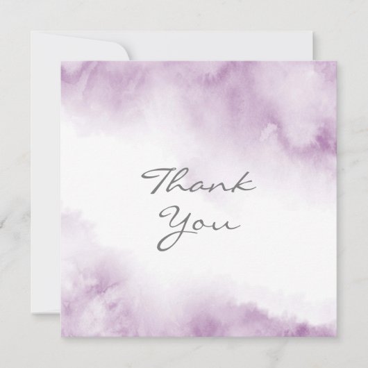 Soft Plum Mauve Waterverf Abstract Lijst Bedankkaart (Voorkant)