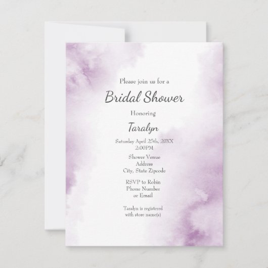 Soft Plum Mauve Waterverf Abstract Lijst Kaart (Voorkant)