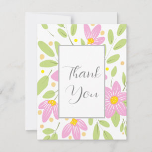 Soft Plum Pink Floral Bouquet Bedankkaart