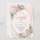 Soft Powder Pink Floral Bridal Shower Invitation (Devant)
