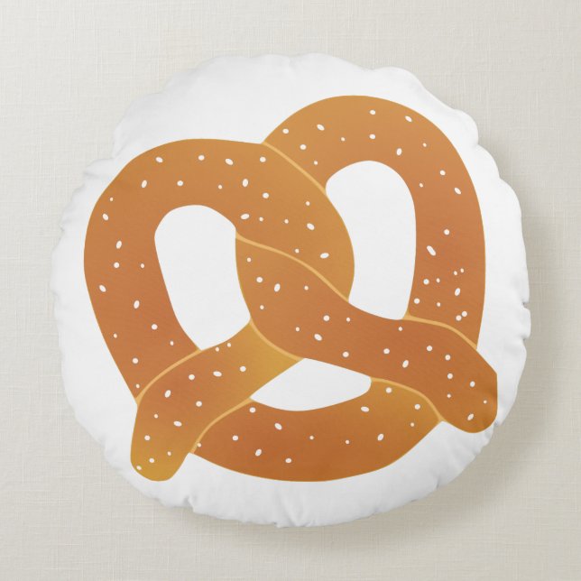 Soft Pretzel Rond Kussen (Voorkant)