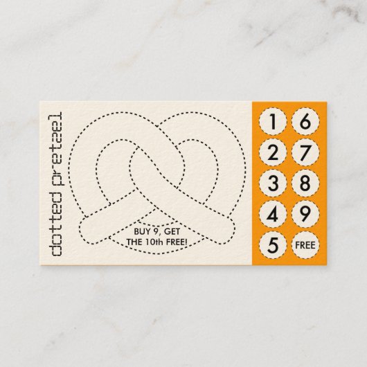 soft pretzel snijdt punkkaarten uit klantenkaartje (Voorkant)